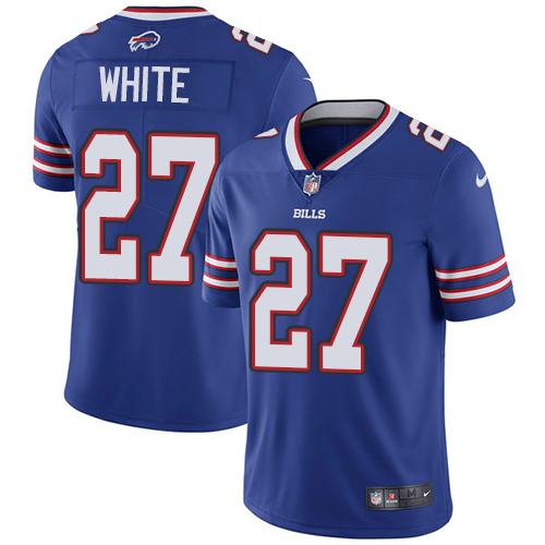 2019 men Buffalo Bills #27 White blue Nike Vapor Untouchable Limited NFL Jersey